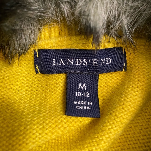 Lands’ End Cable-Knit Crewneck Women’s Sweater Collar faux fur, size M( 10/12) - Picture 4 of 10